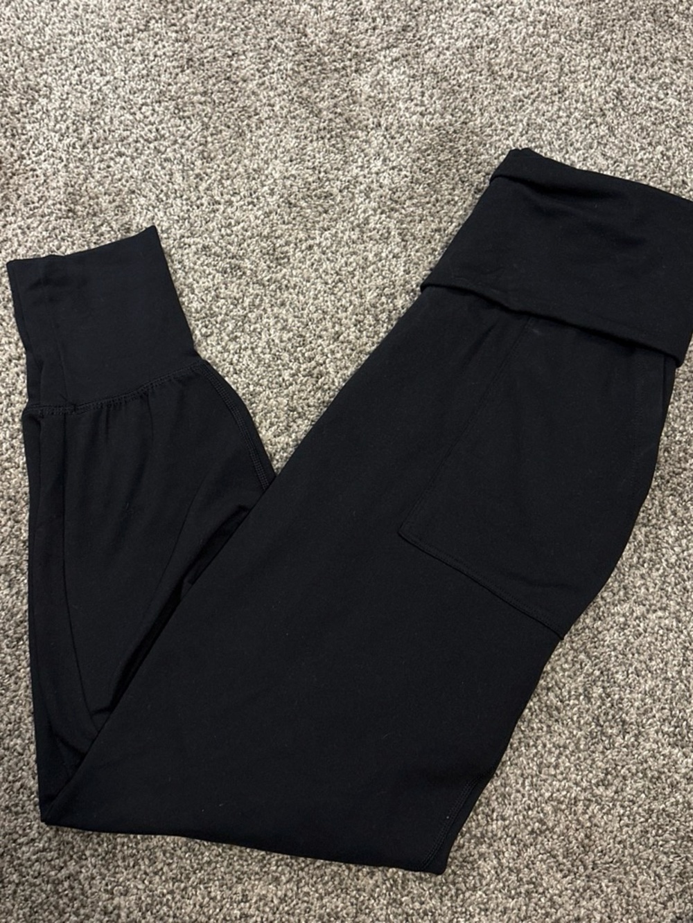 aerie Black Fold-Over Waist joggers